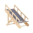 thumbnail image 3 of Bunblic Wooden Pet Stair Dog Ladder Portable Creative,Stable Carpeted Pet Ramp 2 in 1,for High Beds Cars for Small Medium Large Dogs 4 steps, 3 of 8