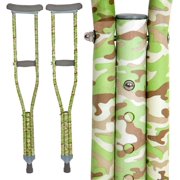 My Crutches - Crutches for Teens/Adults with Adjustable Handgrip and Length! Measures 5'10" and Up - Made of Lightweight, Durable Aluminum with Underarm Padding - Green Camo