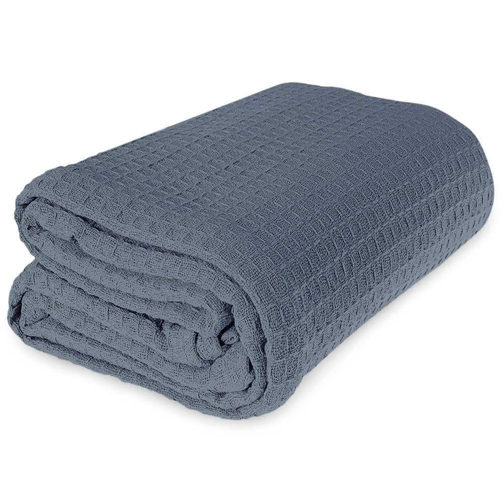 JMR Cozy Waffle Weave Blanket Cotton Medium Weight Hotel Throw Blankets  Great for Bed, Couch u0026 Sofa Sky Blue, King 108 x 90 - Walmart.com