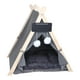 thumbnail image 5 of Tipi para mascotas, cama para tienda de campaña para gatos con cojín, refugio transpirable, semicerrado, casa para perros, nido de invierno gris, 5 of 10