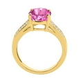 thumbnail image 3 of Mauli Jewels Rings for Women 2.52 Carat Oval Pink Topaz and Diamond Ring 4-Prong 10K Yellow Gold, 3 of 6