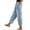 Light Blue Jeans, variant on Women's Baggy Jeans Elastic High Waist Loose Tapered Denim Pants Side Button Detail Y2K Trousers with Pockets Vintage Casual Streetwear White