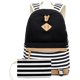 thumbnail image 1 of Canvas College Student Bag Laptop Usb Backpack High School Mochila para Hombres Mujeres (Black). Afortunado Sencillez, 1 of 5