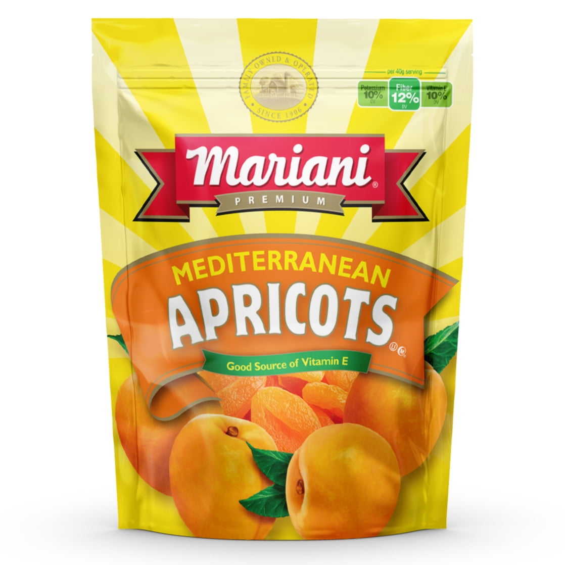 Mariani Dried Fruit, No Sugar Added, Mediterranean Dried Apricots, 16oz Bag