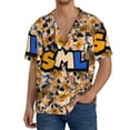 thumbnail image 7 of Lsque Sml Jeffy print Men's Cuban Collar Short Sleeve Shirt Summer Beachwear Casual Button Down Fashionable Vacation Leisure Shirt-Medium, 7 of 7