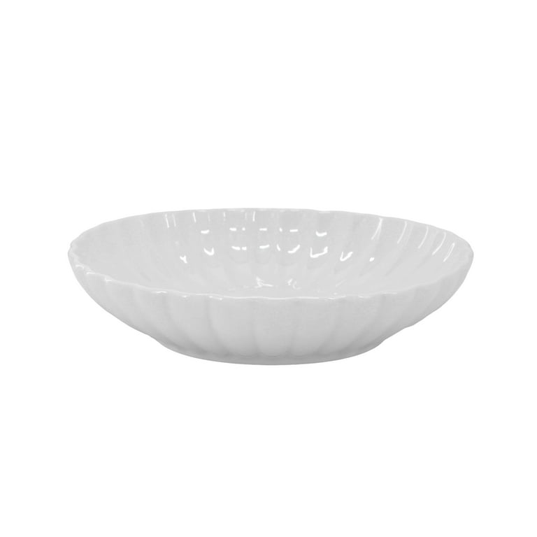 Elama Jane 16 Piece Scalloped Double Bowl Porcelain Dinnerware Set
