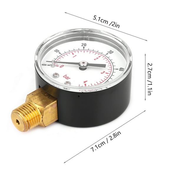 Pressure Test Gauge, Brass Practical Pressure Gauge For Oil For Fuel For Air For Water For Gas