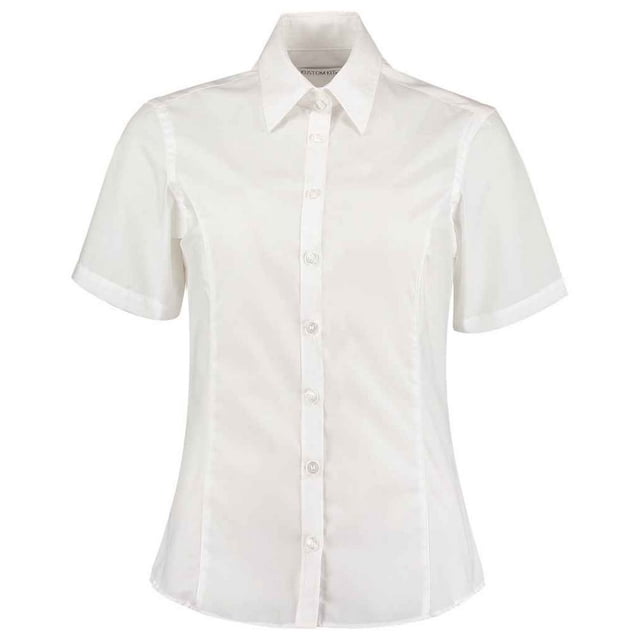 Kustom Kit - Camisa de trabajo de manga corta para mujer (Blanco)