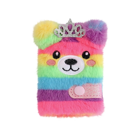 Plush Notebook Cute, Soft Cover Cartoon Journal Notebook for Writing School Office, Decorative Diary Notebook for Students Gift Stationery