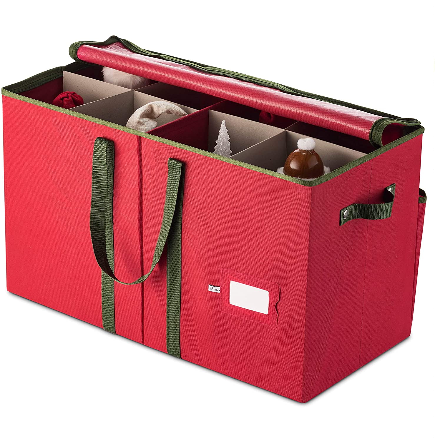 Christmas Figurine Storage Box with Zippered Closure Protect & Keeps