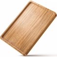 thumbnail image 1 of Wood Tray for Coffee Tea Extra Large Wooden Serving Tray for Food Fruit Snack Decorative Serving Platter, 17.7x13.8 Inches, 1 of 5