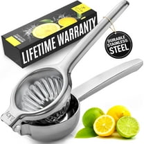 Zulay Kitchen Heavy Duty Stainless Steel Lemon Squeezer Large Manual Citrus Press Juicer and Lime Squeezer - Silver