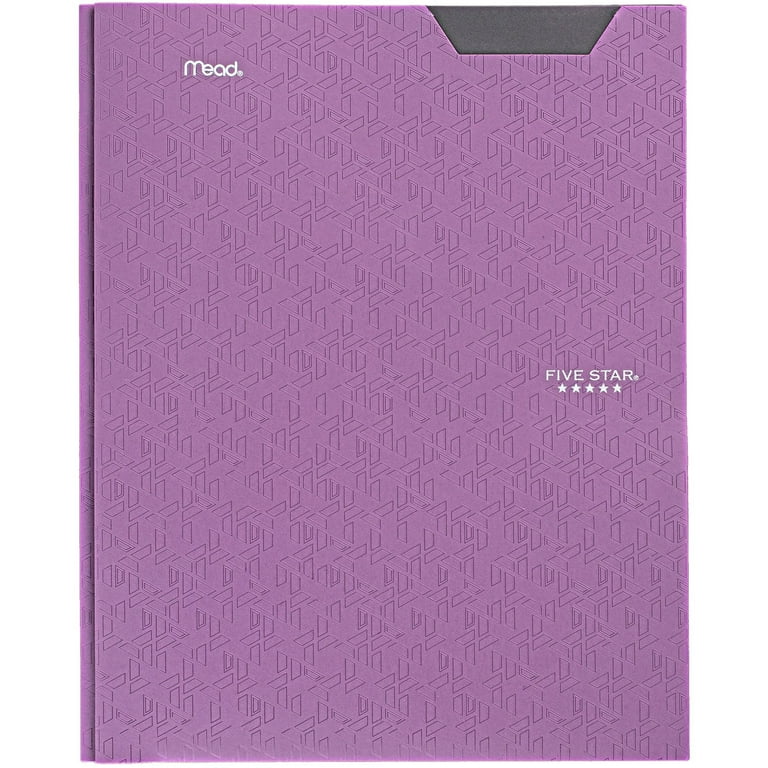 Five Star Stay-Put Pocket Paper Folder, Durable Plastic, Prong