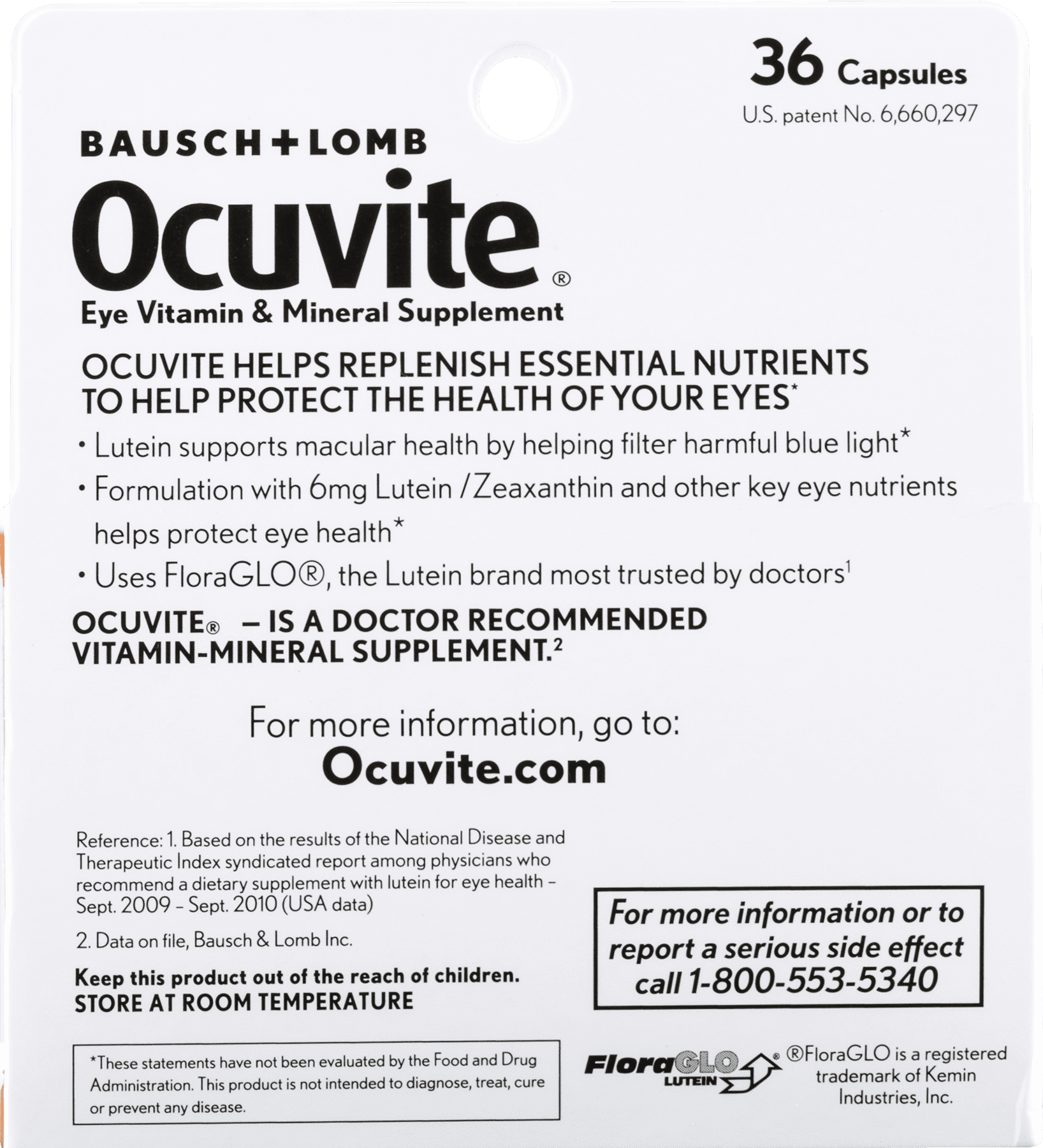 What are some common adverse reactions to Ocuvite?
