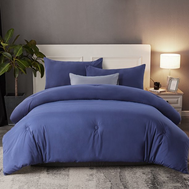 RUIKASI Blue Twin Comforter Set Soft and Fluffy Bedding 2 Pieces Set