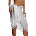 thumbnail image 1 of asdoklhq Plus Size Swimsuit Clearance Under $10,Women Solid Color Tassel Beach Wrap Sarong Cover Up Chiffon Swimsuit Wrap Skirts, 1 of 4