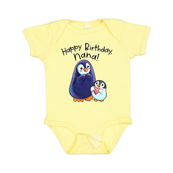 Inktastic Happy Birthday, Nana Cute Penguins Boys or Girls Baby Bodysuit