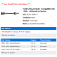 thumbnail image 2 of Front Left Axle Shaft - Compatible with 1998 - 2004 Audi A6 Quattro 1999 2000 2001 2002 2003, 2 of 2