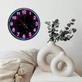 thumbnail image 6 of Neon Clock Wall Decor Pink Blue Light 10-Inch Silent Wooden Wall Clock, Battery Operated (AA Batteries Not Included), Artistic Home Decor, 6 of 7