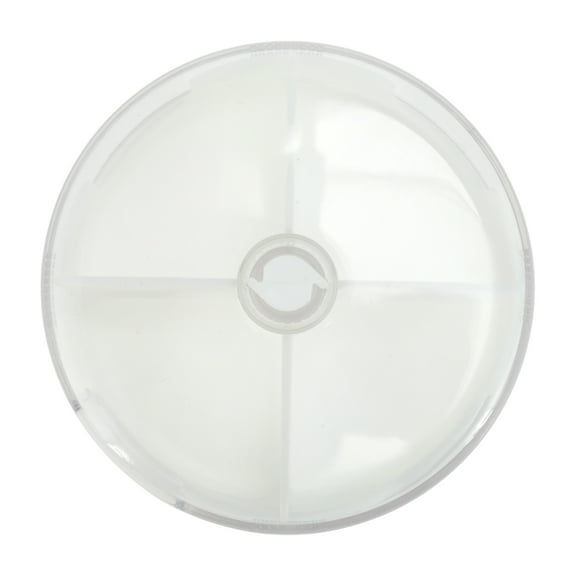 Unique Bargains 1 Pc Pill Case 4 Grid Mini Round Pill Box White