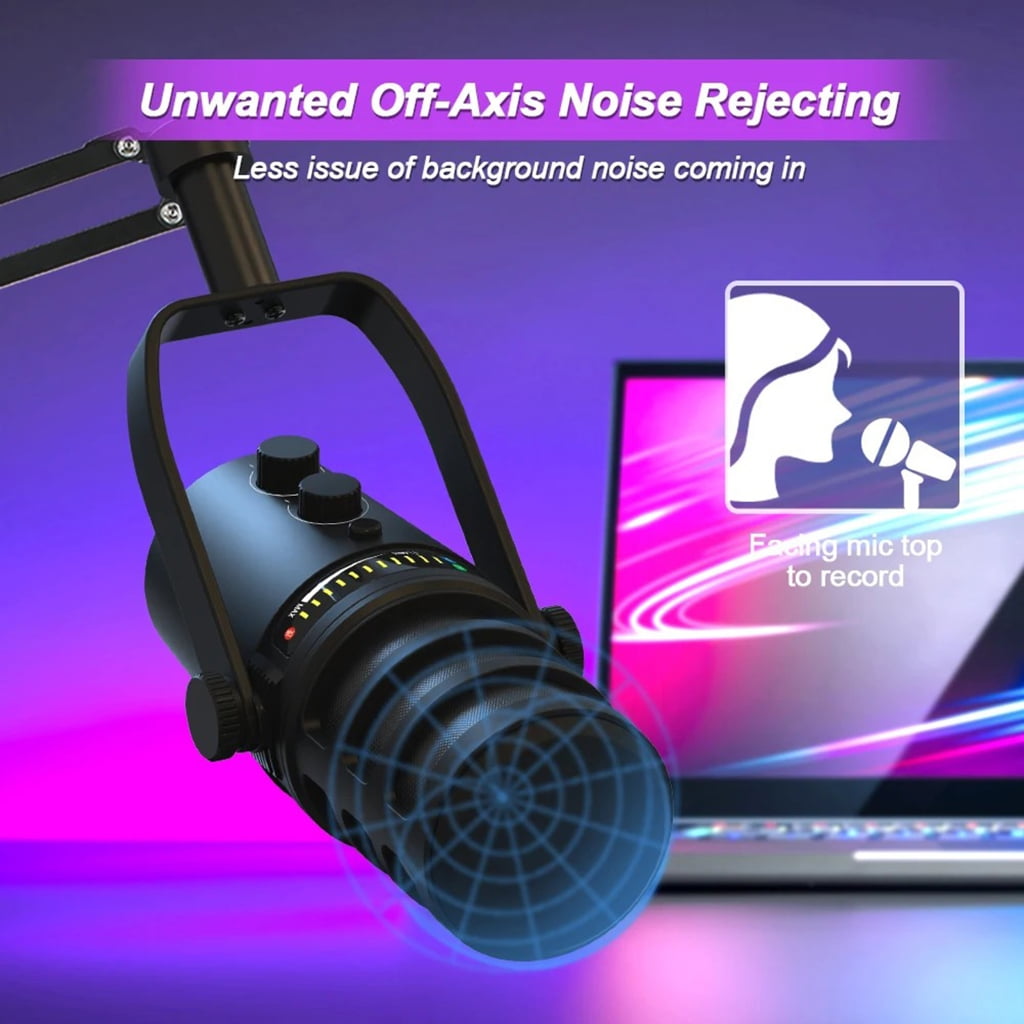 BQBQERT Professional Studio USB Microphone with Double Connectivities for Clear Sound Offering Versatility