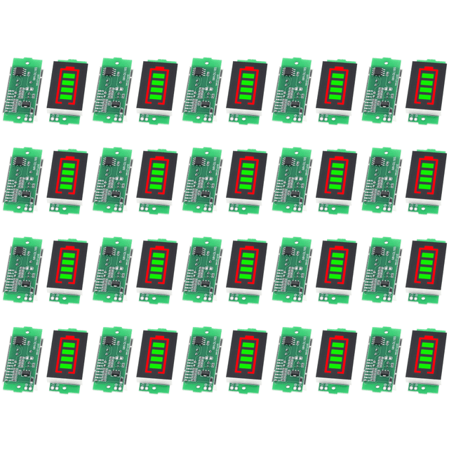 DQrwqpou Pantalla LED Del Módulo Indicador Capacidad La Batería Litio 1/2/3/4/6/7/8S (verde)