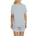 thumbnail image 3 of Unique Bargains Women's Sleepwear Lounge Soft Nightwear with Pockets Pajama Set XS Gray, 3 of 5