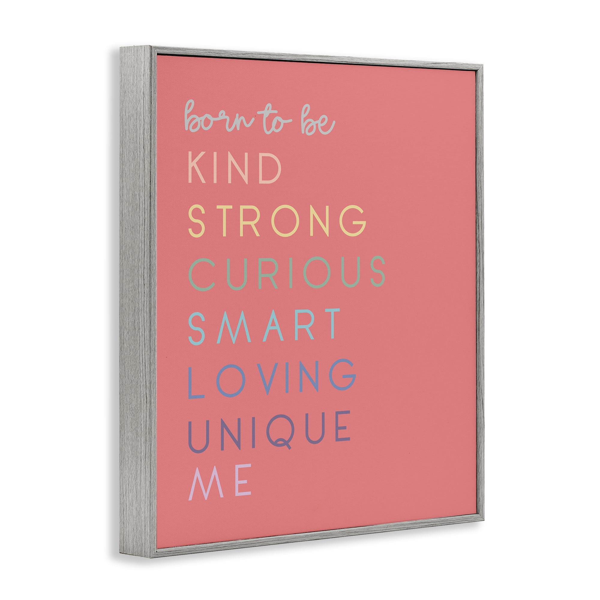 Stupell Industries Born To Be Adjectives Gray Framed Giclee Art, design by Anna Quach