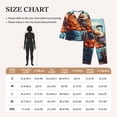 thumbnail image 4 of Honeii Colorful Travel Luggage Gear Print Women's Pajama Sets Long Sleeve Button Down Sleepwear Nightwear Soft Pjs Lounge Sets 2PCS-XX-Large, 4 of 7