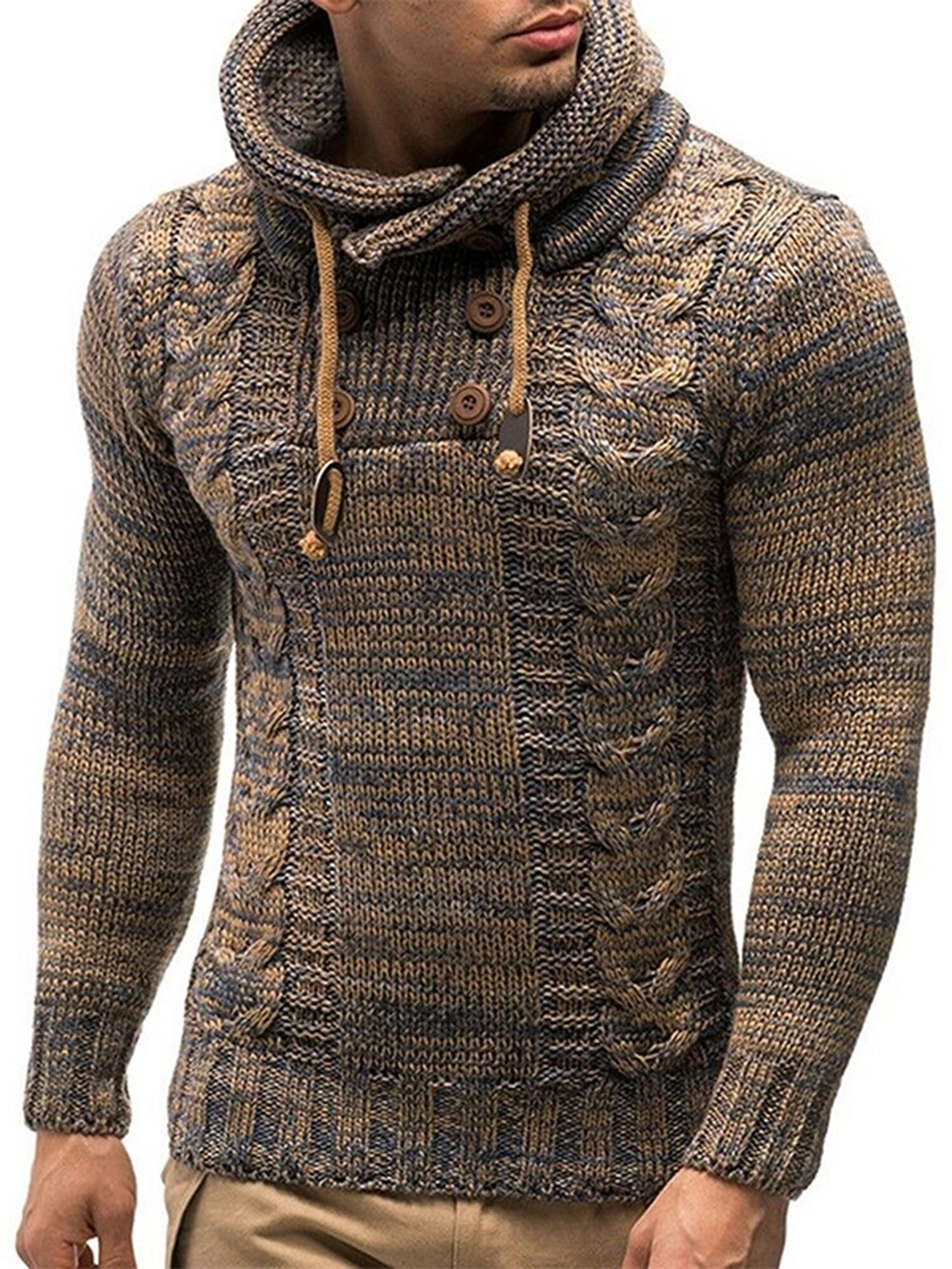 high neck mens hoodie