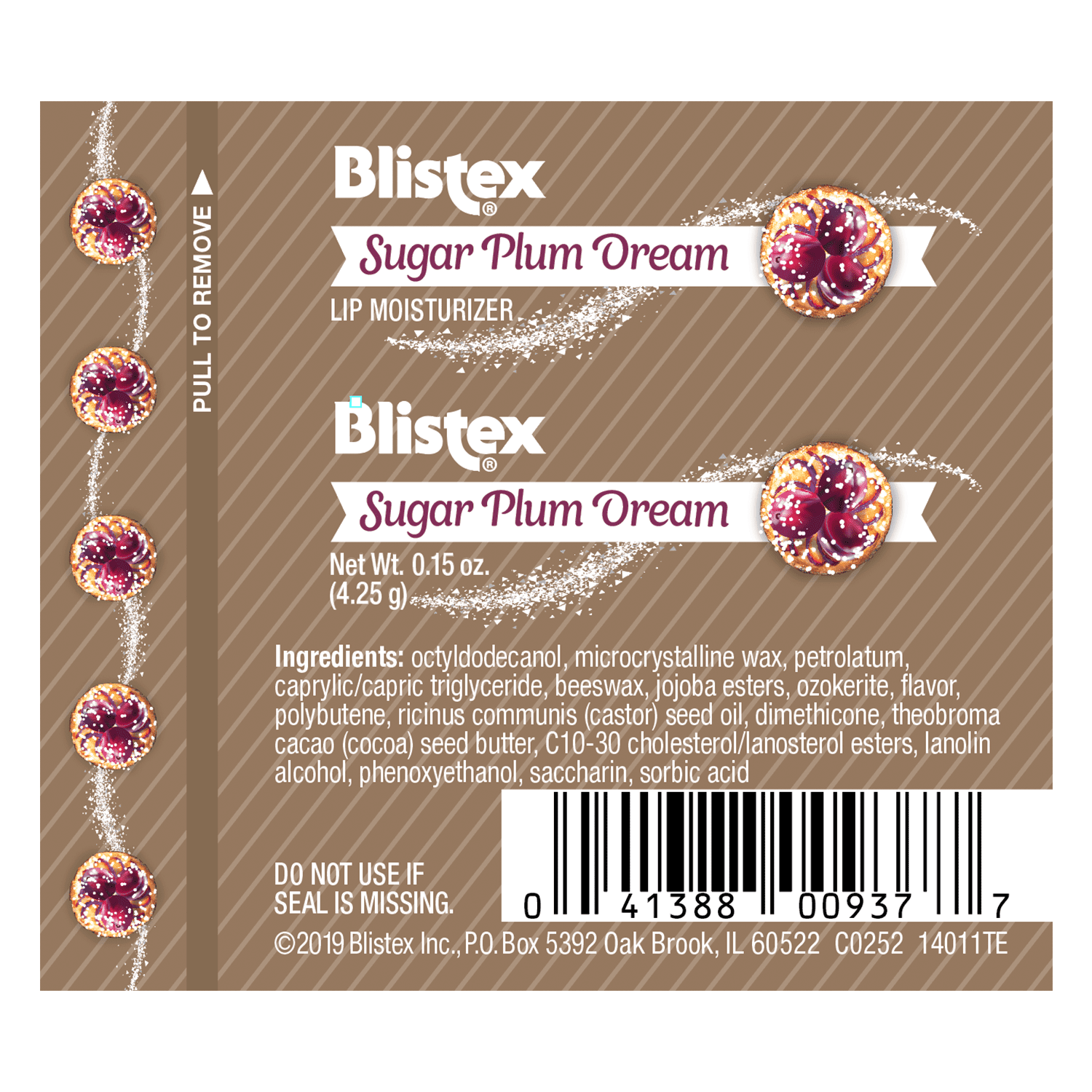 Blistex Holiday Sugar Plum Dream Flavor Moisturizing Lip Balm, 1 Lip Balm Stick