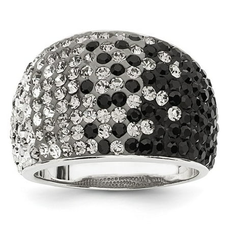 - Sterling Silver Swarovski Elements Oakland Spirit Domed Ring