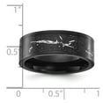thumbnail image 4 of Auriga Fine Jewelry Stainless Steel Polished Black IP-plated Black and Silver Foil Inlay 8mm Band Size 11.5, 4 of 7