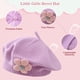 thumbnail image 3 of Boina para niña, gorro cálido de invierno para niño pequeño, gorro de punto francés, boina de flores bonita para bebé de 3 a 48 meses, color morado, 3 of 4