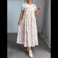 thumbnail image 4 of Vestido de Verano para Mujer, Talla Grande, Informal, Sin Mangas, con Tirantes Finos, para Playa Flores Rosas 4XL, 4 of 7