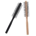 thumbnail image 3 of 2Pcs Round Hairbrush for Curly Hair Detangling Styling Compact Design Assorted Color Wooden 11.8x1.4x1.4in, 3 of 9