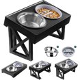 thumbnail image 1 of Cuencos Elevados MDEHOPET Negro 3 Alturas Ajustables para Perros Grandes y Medianos, 1 of 7