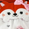 thumbnail image 4 of Robe d'Automne pour Bébés Filles Fox Robe à Manches Longues avec Nœud Robe Princesse Décontractée en Tulle avec Bandeau, 4 of 7