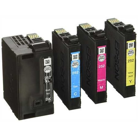 Epson 252XL Black, 252 C/M/Y Combo 4pk Ink Cartridges - Black, Cyan, Magenta, Yellow (T252XL-BCS-CP)