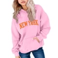 thumbnail image 2 of Gubotare Girls Oversized Hoodies California Letter Print Pullover Hoodie Sweatshirt Long Sleeve Casual Loose Pullover Tops 4-13Years (Pink, 11-12 Years), 2 of 4
