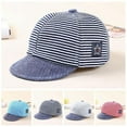 thumbnail image 4 of Odeerbi Baseball Hat For Boys Girls Sun Hat Toddler Baby Cute Letter Soft Eaves Cap Beret Hat Striped, 4 of 4