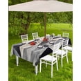 thumbnail image 4 of nqOlkjepod Black White Rhombus Outdoor Tablecloth with Umbrella Hole & Zipper, Vintage Abstract Geometric Rectangle Table Cover 60x84 Inch, Dining Waterproof Table Cloth Protector for Patio/Party, 4 of 7