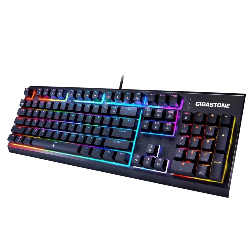 Gigastone GK12 Mechanical Keyboard, Tactile Brown Switch, RGB LED
