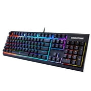 Gigastone GK-12 Mechanical Keyboard, Tactile Brown Switch, RGB LED Rainbow Backlit Gaming Keyboard, Precise Tactile Feedback, Full Anti-Ghosting, Full Size 104 Keys, Black