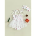 thumbnail image 4 of Liacowi Baby Girl Christmas Clothes Cane/Christmas Tree Print Sleeveless Romper Dress and Headband 2 Piece Outfits, 4 of 8