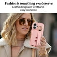 thumbnail image 2 of ELEHOLD Case for iPhone 16 Plus, Shockproof PU Leather Crossbody Wallet Case with Wrist Strap & Kickstand & Card Holder,Pink, 2 of 8