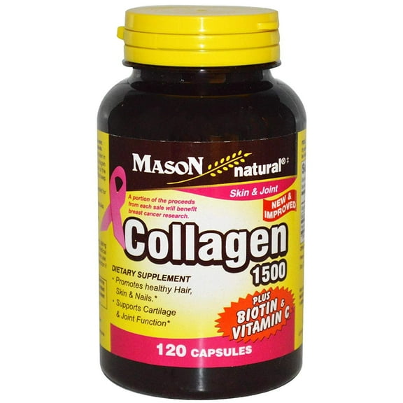 Mason Natural Collagen Plus Biotin & Vitamin C for Skin & Joint, 1500 mg, 120 ct