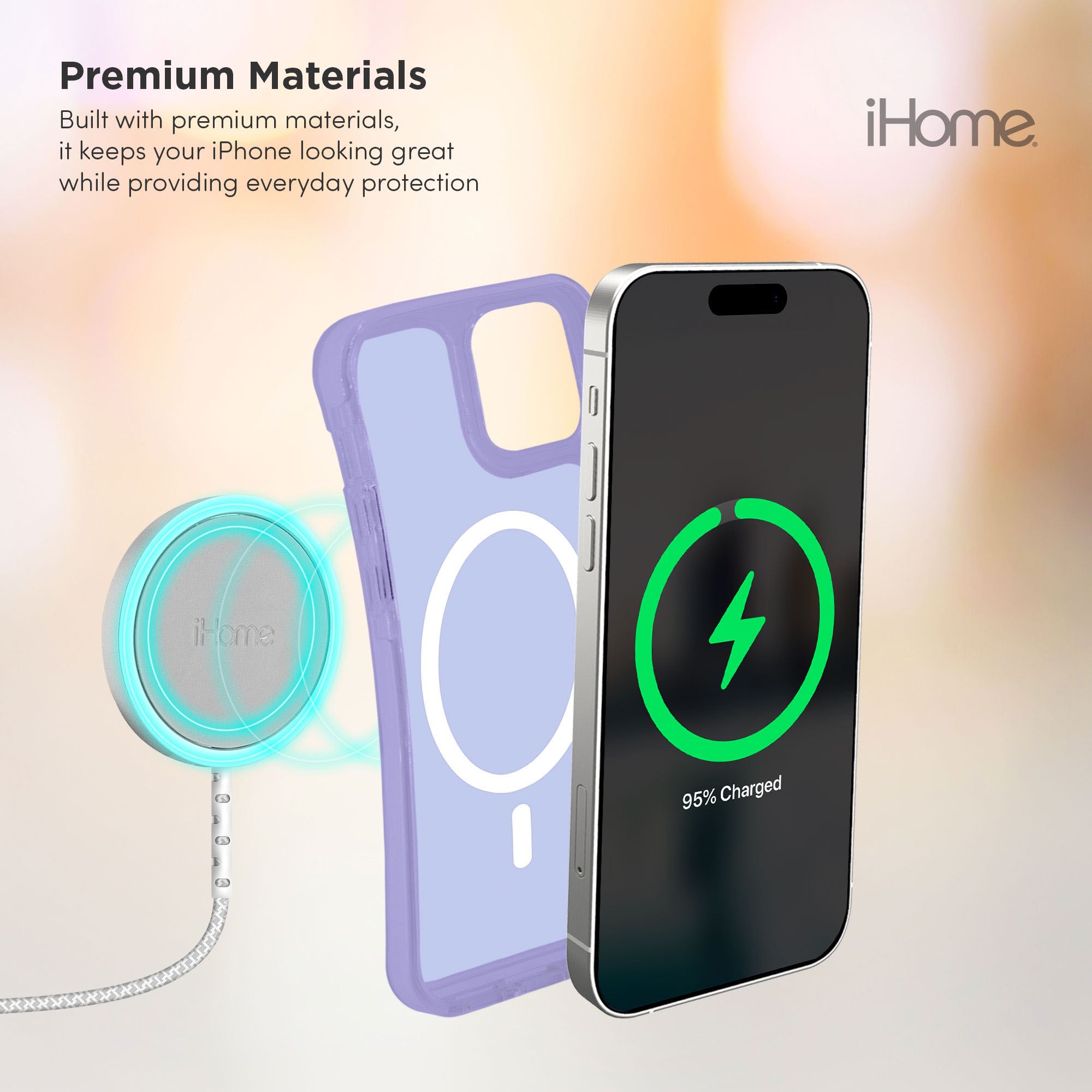 iHome Velo iPhone 16 Plus/15 Plus Case, Purple photo 7