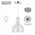 thumbnail image 4 of Preenex 150 cm One-Light Pendant Lamp w Glass Shade for Kitchen Garage Living Room, 4 of 7
