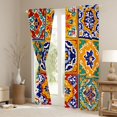 thumbnail image 3 of Erosebridal Vintage Floral Blackout Curtains Set of 2 (52x84 Each) for Girls Women, Mandala Checkered Window Curtains, 3 of 6